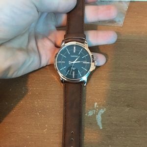Brown leather classic watch